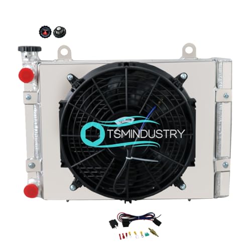 Aluminum Radiator + Shroud Fan + Relay Compatible with 2010 2011 2012 2013 Polaris Ranger 400/500 800 XP800