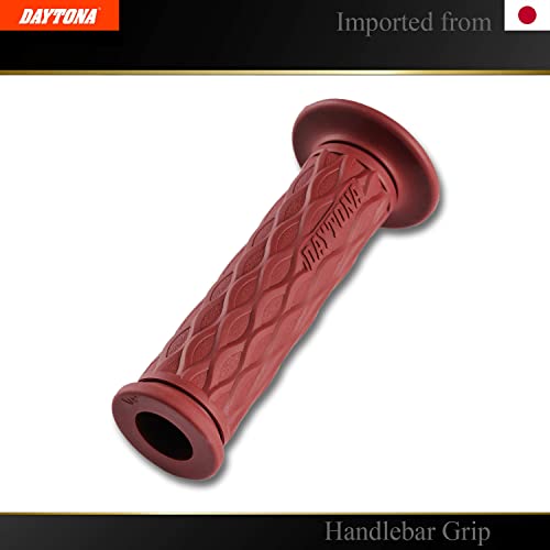 DAYTONA Universal 7/8" Motorcycle Handlebar Grips for Premium Comfort Rides (Nami) (Oxblood Red) - color: Burgundy