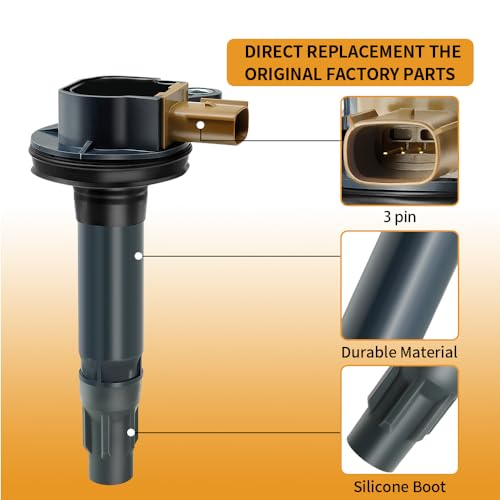 UF646 Ignition Coil Pack & SP534 Spark Plugs Compatible with Ford Expedition/Transit-150/250/350 2017-2015 3.5L, for Lincoln MKS/MKT 2015-2013 Navigator 2017-2015 Replace# DG549 SP537 SP580 SP528 - size: UF646