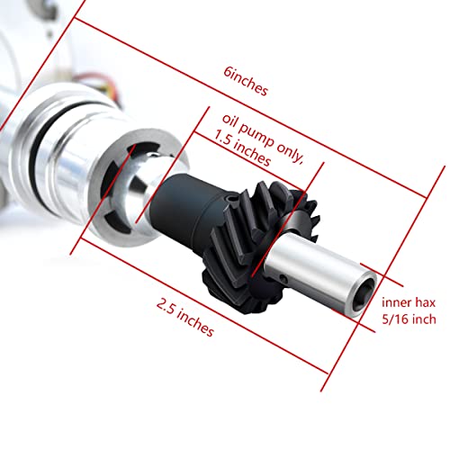 MAS Premium HEI Ignition Distributor 65K Volt with Performance Spark Plug Wires & Free Pigtail Battery Wiring Harness Compatible with SBF Ford Small Block 260 289 302 1030213 PE330U（Red Racing Kit）