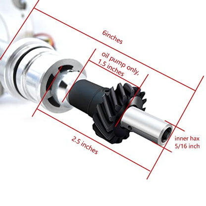 MAS Premium HEI Ignition Distributor 65K Volt with Performance Spark Plug Wires & Free Pigtail Battery Wiring Harness Compatible with SBF Ford Small Block 260 289 302 1030213 PE330U（Red Racing Kit）