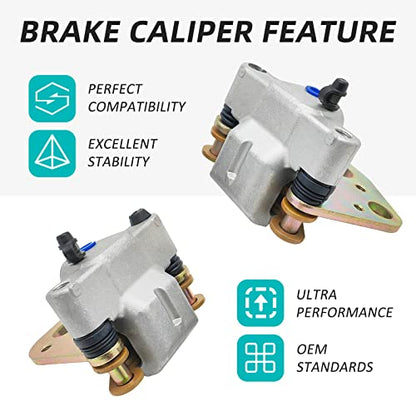 Front Left Right Brake Caliper Assembly for Polaris Magnum 500 1999-2000 Ranger 500 1999 Sportsman 500 1999 Worker 500 1999 Xpedition 425 1999 Xplorer 400 1999-2000 1910309 1910310