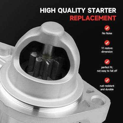 19159 New Starter Replacement for Honda Civic L4 1.8L 2012-2015, Honda HR-V 1.8L 2016-2022, Acura ILX 2.0L L4 2013 2014 2015, 31200-R1A-A01 31200-R0A-004 31200-RIA-A11 19264