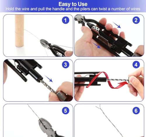 6" Reversible Safety Wire Twist Pliers, Aircraft Wire Pliers Aviation Reversible Wire Twister Tool Industry Grade Electrical Pliers Auto Lock Fuse Pliers