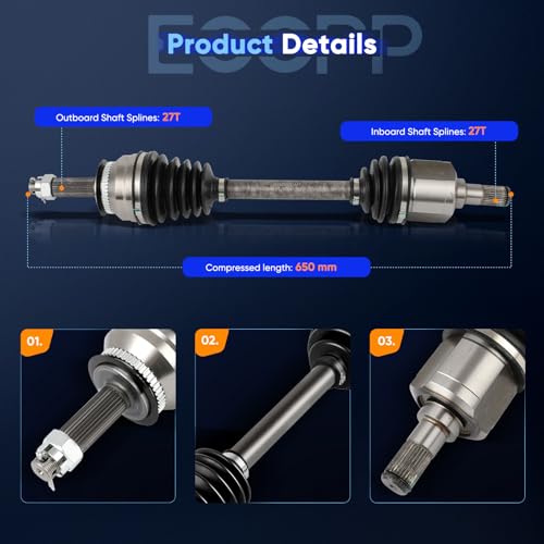 ECCPP CV Axle Shaft Assembly fit for Hyundai Tiburon 2.7L - size: 180013