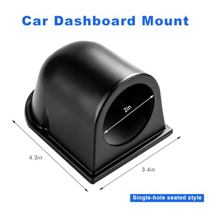 Car 2" 52mm One Hole Dash Gauge Pod Holder, One Hole Gauge Console Dashboard Pod Mount, Universal Plastic Housing Pod Meter Cup Gauges for Most Vehicles, Car Accessories - color: One Hole