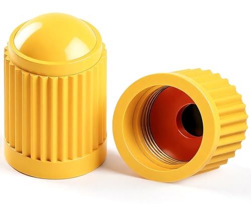 15PCS Tire Valve Stem Caps, Corrosion Resistant, with O Rubber Ring, Airtight Seal Heavy Duty Dustproof Tire Valve Stem Covers for Cars, SUV, Trucks, Bikes, Motorcycles, Bicycles(Yellow) - color: Yellow, size: 15 pcs