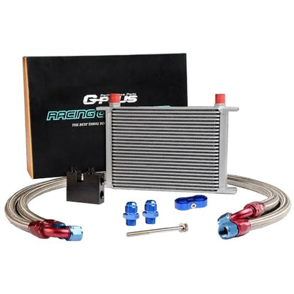 GRAND ORANGE 25 Row Oil Cooler Kit Compatible with N54 Engine Twin Turbo 135 E82 335 E90 E92 E93 - size: 25 Row | Fit BMW 135 335 06 | Silvery