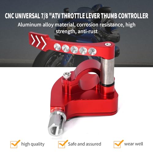 EATAKWARD 7/8" 22mm Universal Billet Throttle Thumb Assembly, ATV Throttle Lever Thumb Controller, Replacement for Yamaha Suzuki Polaris Can-Am Kawasaki Honda Arctic Cat KYMCO Dirt Bike ATV Quad, Red - color: Red