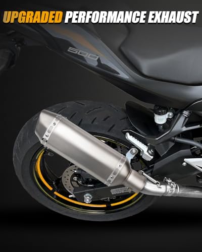 Exhaust Muffler Carbon Fiber 1.5-2"Inlet with Removable DB Killer for Street/Sport Motorcycles and Scooters with 38-51mm Diameter Exhaust Pipes (Sliver) - color: Sliver