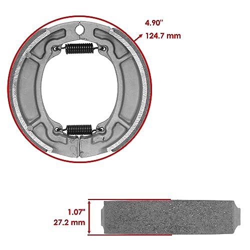 Caltric Front & Rear Brake Shoes Compatible with Yamaha Tw200 Trailway 200 1987 1988 1989 1990 1991