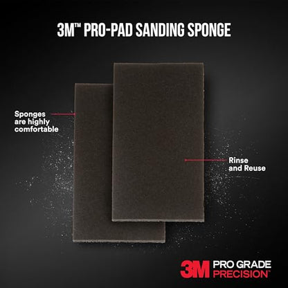 3M Pro-Pad Sanding Sponge, 2.88 x 4 x .5 in, 100 Grit, 54-Pack, Brown - style: 100 Grit
