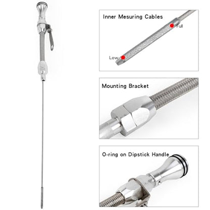 Stainless Steel Flexible Engine Oil Dipstick Compatible with Pre-79 Early (1955-1979) SBC Chevy 265 283 327 350