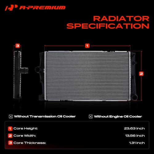 A-Premium Engine Coolant Radiator Assembly Compatible with BMW