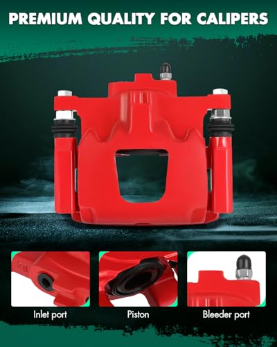 SCITOO 18B5046 18B5047 Rear Disc Brake Calipers Assembly W/Bracket Red - size: Rear[18B5046 & 18B5047]