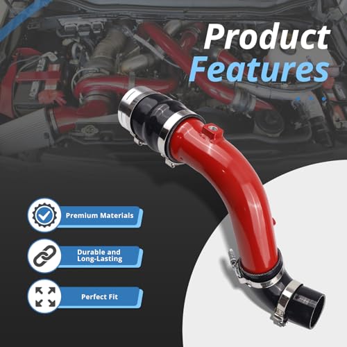 Turbo Intercooler Outlet Tube Cold Side Charge Pipe Compatible with 2017-2024 Ford Power Stroke 6.7L(Red) - color: Red