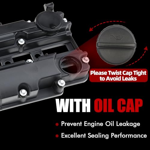MITZONE Engine Valve Cover Compatible with 2011-2019 Chevy Cruze Sonic Volt Trax Buick Encore Cadillac ELR 1.4L Turbo Replace# 55573746 25198498 264-968 - color: Plastic