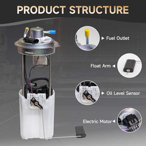 Electric Fuel Pump Replacement for 2004-2007 Chevy Silverado 1500/2500 & GMC Sierra 1500/2500 4.3L 5.3L 6.0L 8.1L V6 V8, OE# E3609M FG0340 with Sensor & Seal Ring - color: E3609M