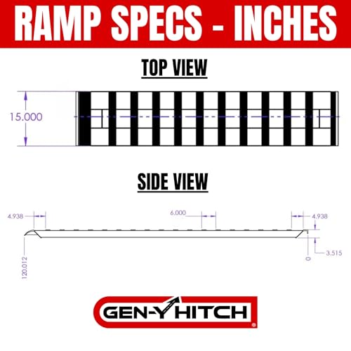 GEN-Y Hitch Extreme Duty Aluminum Loading Ramps - Set of 2, 10 Feet Long x 15 Inches Wide, 14000 LBS Capacity, Hybrid Hook and Plate Ends, Serrated Cross Rungs for Maximum Traction - size: 10 ft