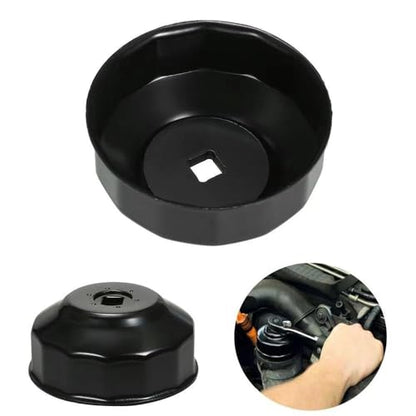 65mm Oil Filter Socket 3/8" Drive, 14-Flute Non-Slip Removal Wrench