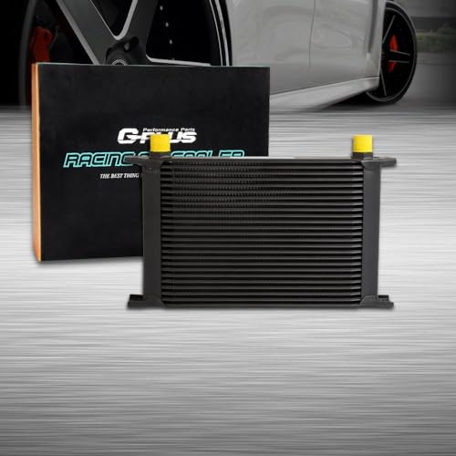 G-PLUS AN-10 AN10 Universal 25 Row Black Aluminum Radiator Oil Cooler - color: Black, size: 25 Row AN10