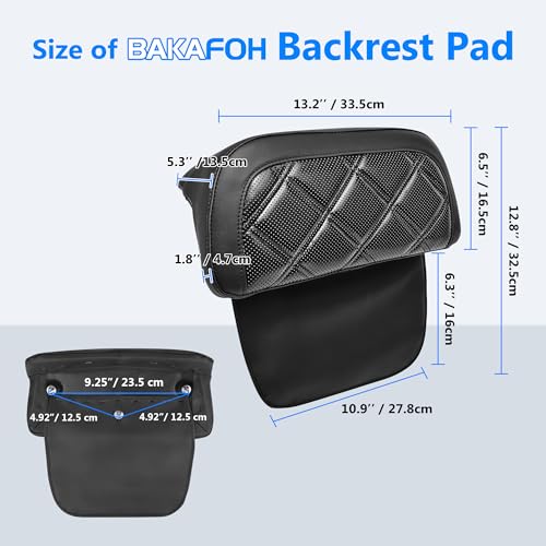 Motorcycle Rear Passenger Chopped Tour Pack Backrest Pad For Harley Road King Street Glide Electra Glide 2014-2024 Accessories(Diamond Black Stitches) - color: Diamond Black Stitches Style