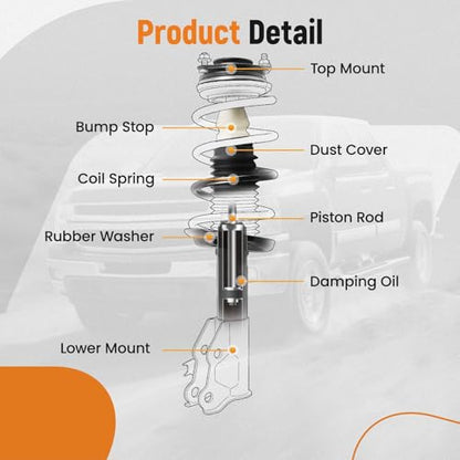 maXpeedingrods 4Pc Front Strut Rear Shock for Chevy Silverado 1500 RWD/4WD - size: 4x Front Strut+Rear Shock(07-13 RWD/4WD)
