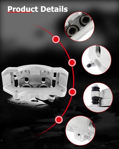 cciyu Front Left Disc Brake Caliper Assembly 18-B4891 With Bracket - size: Front Left[18-B4891]