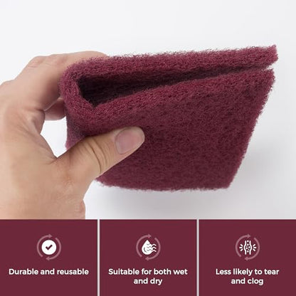 Maroon Scuff Pad 10 PCS 6" X 9" 320 Grit Wet and Dry Abrasive Pads