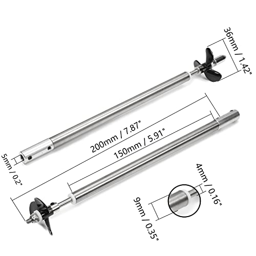 Fielect Drive Shaft w Propeller and Universal Joint for RC Boat, L200mm Shaft, L150mm Sleeve, D36mm Propeller, Fit for 5mm Motor Shaft - color: 5.00mm 20cm 15cm