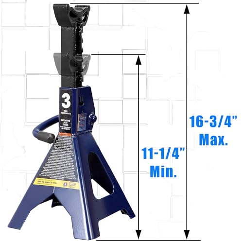 TCE 3 Ton (6,600 LBs) Jack Stands, with Adjustable Lock Car Jack Stand, Fit for Vehicle, Blue, 1 Pair - style: 3 ton basic