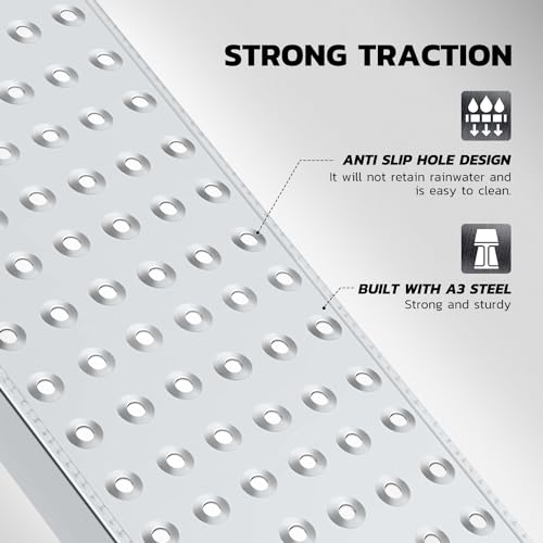 DNA Motoring 63in A3 Steel Versatile Loading Ramp for Hand Truck, Bicycle, Motorcycle, ATV & More, 880 pounds Each Pair Capacity, TOOLS-00466 - size: 2pcs 63'' L x 8.86'' W