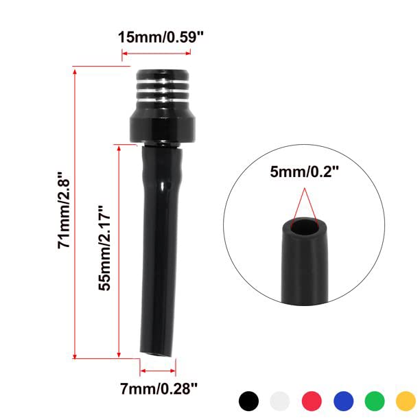 2PCS Gas Fuel Cap Air Vent Hose Universal CNC Tank Valve Vent Tube with Chekc Ball Aluminum Breather for 50cc 110cc 70cc 125cc ATV Motorcycle Dirt Pit Quad Bike Motocross Black - color: Black