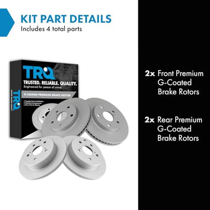 TRQ Front and Rear Brake Rotor Set G Coated - style: BRA15434