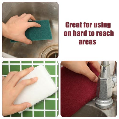 Hoolerry 30 Pcs 6 x 9 Inch Scuff Pad 5 Different Specifications Assortment Scouring Pad General Purpose Non Scratch Scrub Pad Ideal for Garden Automotive Body Tools and Grills Dish Kitchen Cleaning
