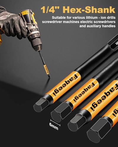 20PCS 4 Inch S2 Magnetic Hex Bit Set Metric SAE Impact Drill Bits