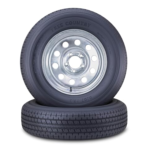 Free Country 2 Trailer Tire Wheel ST205/75R15 8PR 107N 5X4.5 Galvanized Mod
