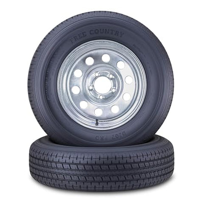 Free Country 2 Trailer Tire Wheel ST205/75R15 8PR 107N 5X4.5 Galvanized Mod