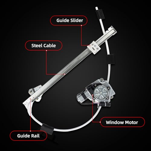 Rear Left Power Window Regulator with Motor Assembly Compatible For Jeep Liberty KJ 2002-2006 Driver Side Replace 748-569 55360035AJ 68059647AB(Ball Stud Style Only) - size: Rear Left