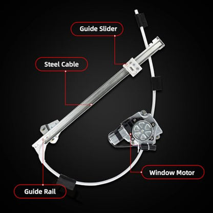 Rear Left Power Window Regulator with Motor Assembly Compatible For Jeep Liberty KJ 2002-2006 Driver Side Replace 748-569 55360035AJ 68059647AB(Ball Stud Style Only) - size: Rear Left