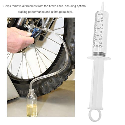 Brake Bleed Kit, 100ML Motorbike Hydraulic Disc Clutch Bleeding Syringe with 50CM Hose, Oil Fluid Extractor Bleeder Brake System Maintenance Tool for Motorcycle Scooter Quad
