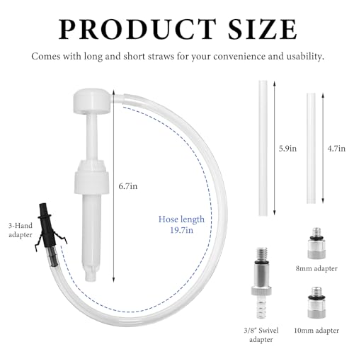 Lower Unit Gear Oil Pump, Transmission Fluid Pump Kit with 3/8" Swivel Adapter 3rd Hand Adapter 8mm 10mm Adapters, Automotive Gear Oil Change Can Filler for Standard Quart Bottles