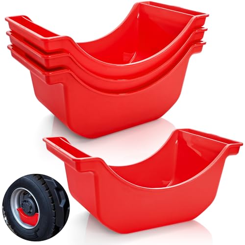 4 Pack Truck Wheel Pan, 2.8L Stackable Hub Oil Drain Pan