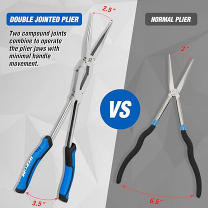Rizom 3-Piece Long Needle Nose Pliers Set, 13'' Double Jointed Long Pliers - size: 3PCS