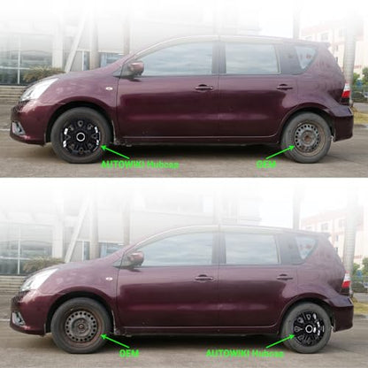 15" Wheel Covers Hubcaps, 15inch Wheel Hub Caps OEM Rim Protectors - color: 5056-Black Lacquer-15