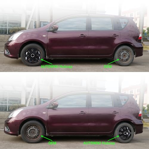 15" Wheel Covers Hubcaps, 15inch Wheel Hub Caps OEM Rim Protectors - color: 5056-Black Lacquer-15