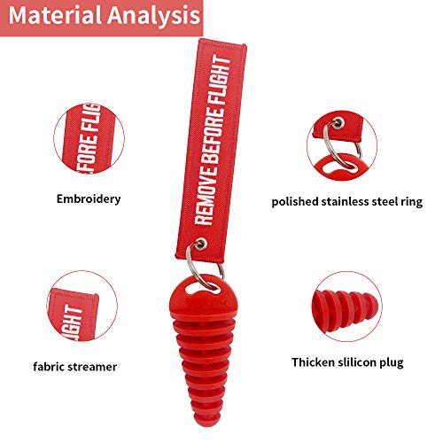 0.6"-1.5" Wash Plugs, Mufflers Exhaust Silencer Motorcycle Dirt Bike,Red - color: Red