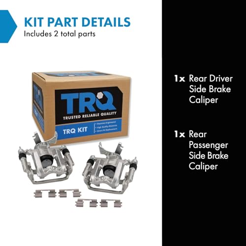 TRQ Rear Driver and Passenger Side Brake Caliper Set Hardware - style: CLA32375