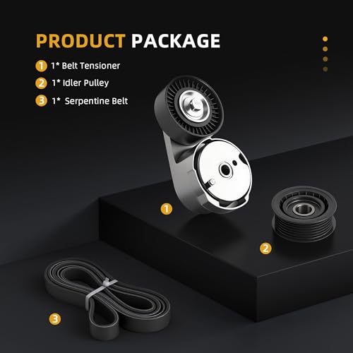 Belt Tensioner Serpentine Belt Idler Pulley Kit 90K-39282D - size: for Town & Country/Grand Caravan 11-16