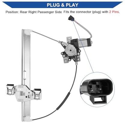 Obaee Window Regulator with Motor Rear Right Passenger Side, OE 751-708 - size: Rear Right Passenger Side